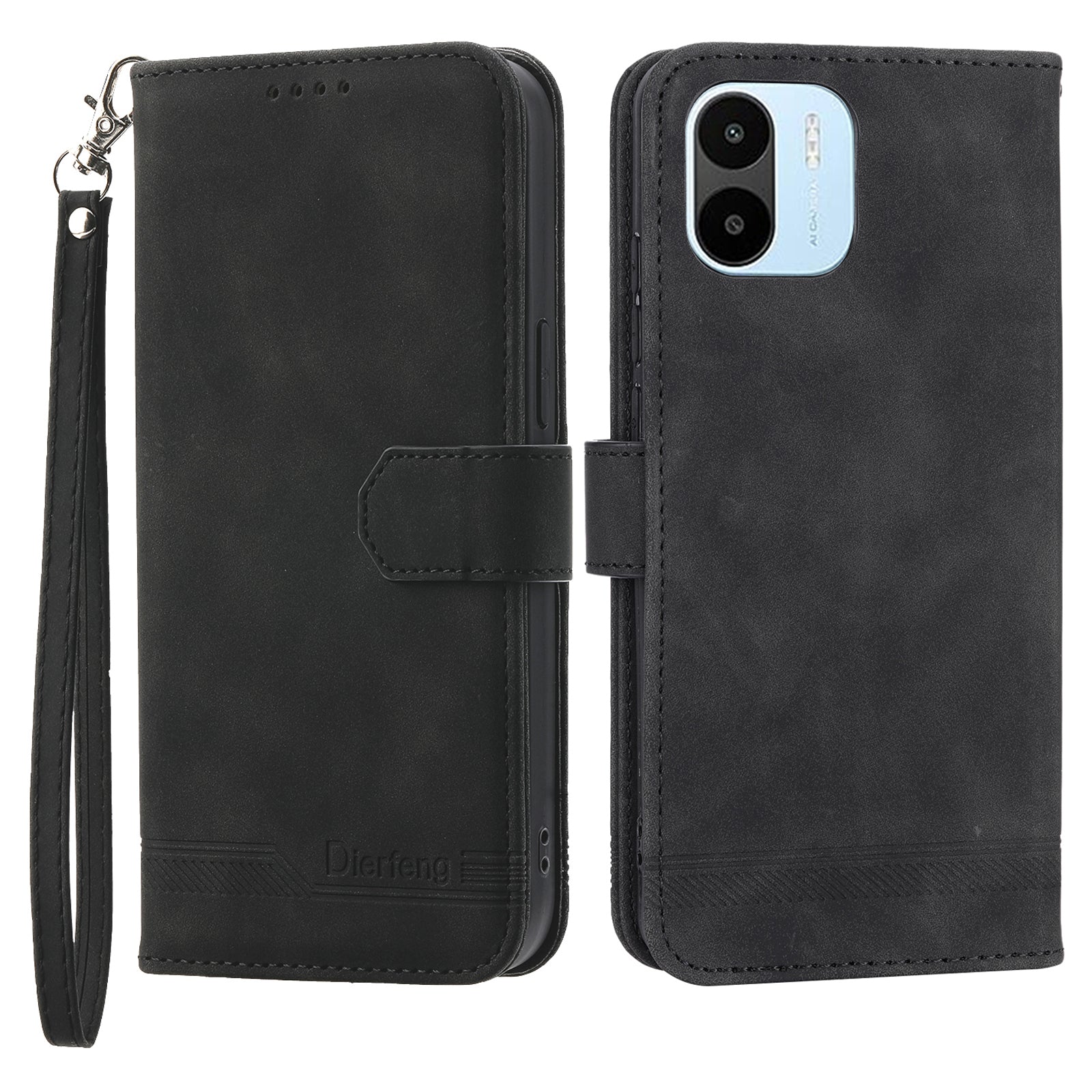 DIERFENG DF-03 Cell Phone Wallet Case for Xiaomi Redmi A1 4G A2 4G PU Leather Stand Phone Cover Lines Imprinted DIERFENG DF-03 Cell Phone Wallet Case for Xiaomi Redmi A1 4G A2 4G PU Leather Stand Phone Cover Lines Imprinted